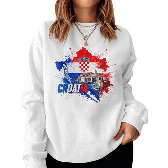 Croazia Con Mappa Della Bandiera Della Croazia Per Donne Croate Women Sweatshirt - Novitaregali