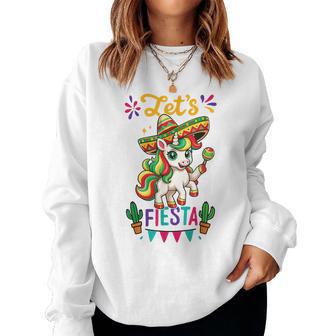 Cute Unicorn Cinco De Mayo Lets Fiesta Mexican Girl Toddler Women Sweatshirt - Thegiftio UK