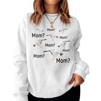 De Madre Gaviota Con Texto En Inglés Mom Cuello Sudadera Mujer - Regaloses