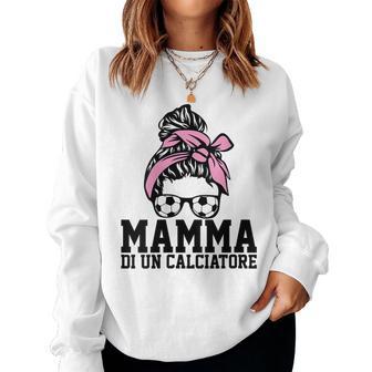 Donna Regalo Mamma Calciatore Per Festa Della Mamma Pallone Calcio Con Collo A Women Sweatshirt - Novitaregali