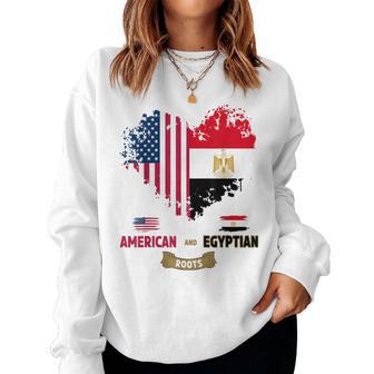 Egypt Usa Roots Idea For American Egyptian Flag Themed Women Sweatshirt - Thegiftio UK