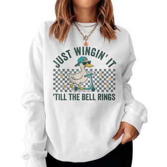 End Of The School Year End Silly Teacher Goose School Out Women Sweatshirt - Thegiftio UK