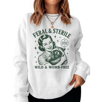 Feral And Sterile Raccoon Vintage Woman Hysterectomy Women Sweatshirt - Thegiftio UK