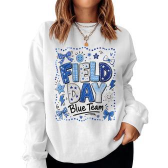 Field Day Blue Team For Kids Teacher Field Day Games Women Sweatshirt | Mazezy