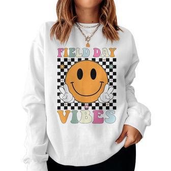 Field Day Vibes Retro Smile Teacher Kids Field Day 2026 Women Sweatshirt | Mazezy