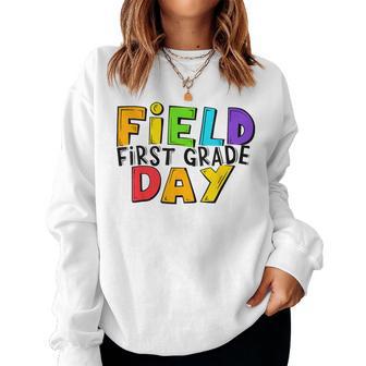 First Grade Field Day Color Teams Field Day Games Women Sweatshirt | Mazezy