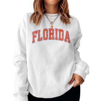 Florida Vintage Varsity Classic Text Florida Women Sweatshirt - Thegiftio
