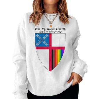 Episcopal Church Shield With 8 Colours Rainbow Pride Women Sweatshirt - Thegiftio UK