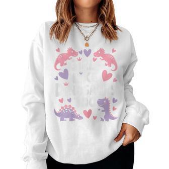 Girls Like Dinosaurs Too Pink Cute Dino Women Sweatshirt - Thegiftio UK