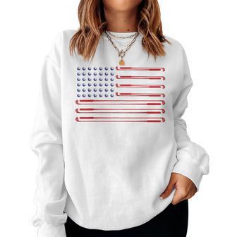 Gofl Usa Flag Golf Player Golf Clubs & Golf Balls Woman Women Sweatshirt - Thegiftio UK