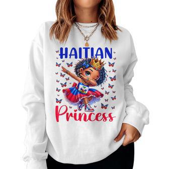 Haitian Princess Dabbing Pour Filles Et Enfants Sweat-shirt pour femme - Cadeauxyz