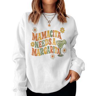 Mamacita Needs A Margarita Retro Groovy Cinco De Mayo Women Sweatshirt - Thegiftio UK