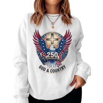 One Nation Under God 250Th Anniversary Eagle Christian Usa Women Sweatshirt - Thegiftio UK