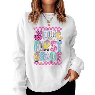 Peace Out 1St Grade Graduation Last Day School Girls Kids Women Sweatshirt - Thegiftio UK