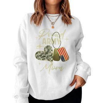 Proud Army Mom Camouflage Mother's Day Dog Tag Us Flag Women Women Sweatshirt - Thegiftio UK
