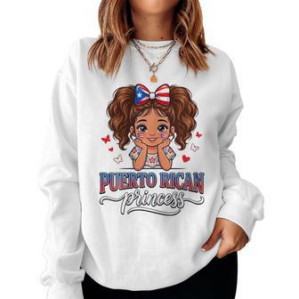 Puerto Rican Princess Puerto Rico Girl Hispanic Heritage Women Sweatshirt | Seseable UK