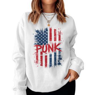 Punk Rock Music Usa Drapeau Américain Grunge Hommes S Sweat-shirt pour femme - Cadeauxyz