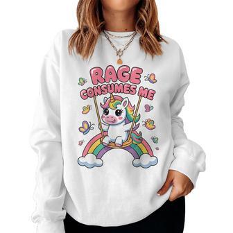 Rage Consumes Me Sarcastic Unicorn Girls Women Sweatshirt - Thegiftio UK