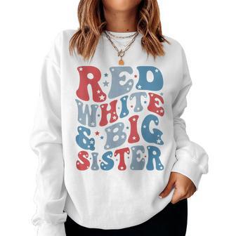 Red White And Big Sister Gender Reveal Family Matching Women Sweatshirt - Thegiftio UK