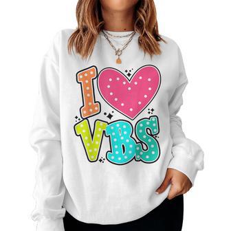 Retro I Love Vbs 2024 Vacation Bible School Christian Women Sweatshirt - Thegiftio