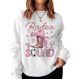 Rodeo Squad Pink Cowgirl Coquette Boots Birthday Girl Women Sweatshirt - Thegiftio UK