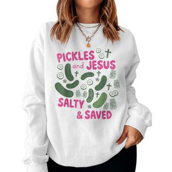 Summer Vacation Pickles And Jesus Salty & Saved Christian Women Sweatshirt | Seseable UK