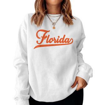 Vintage Florida Florida Throwback Blue Fl Women Sweatshirt | Mazezy
