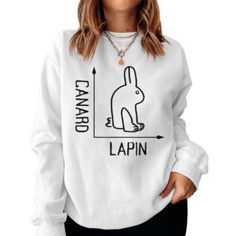 Wittgenstein Rabbit Duck Philosopher レディーススウェットシャツ - Kawaiitshirt