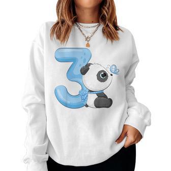 キッズ 女の子 男の子 キッズ 3 歳の誕生日 パンダ バースデー レディーススウェットシャツ - Kawaiitshirt