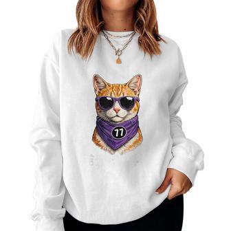 喜寿 77歳 Kiju 猫好き 誕生日 可愛い 男性 女性 レディーススウェットシャツ - Kawaiitshirt