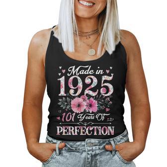 101 Year Old In 1925 Floral 101Th Birthday For Women Women Tank Top - Thegiftio UK