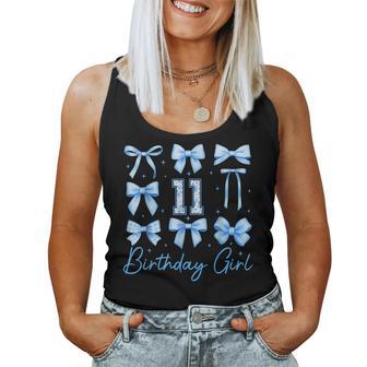 11 Year Old 11Th Birthday Girl Coquette Bow Floral Toile Women Tank Top - Thegiftio UK