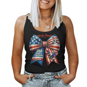 250Th Anniversary Usa Flag Ribbon Ladies Bow 250 Year Women Women Tank Top - Thegiftio UK