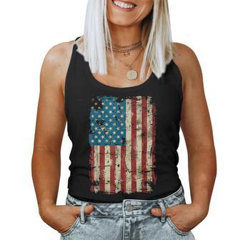 4Th Of July Distressed American Flag Vintage Kids Women Tank Top - Thegiftio UK