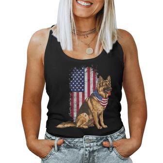 4Th Of July Dog German Shepherd Usa K9 Kids Women Tank Top - Thegiftio UK
