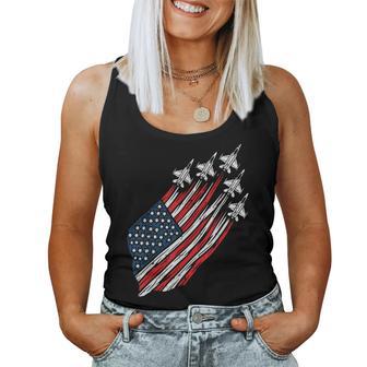 4Th Of July Fighter Jets Us Flag Patriotic Kids Women Tank Top - Monsterry