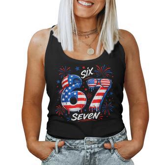 4Th Of July Funn 67 Six Seven Meme Patriotic Kid Women Tank Top - Thegiftio UK