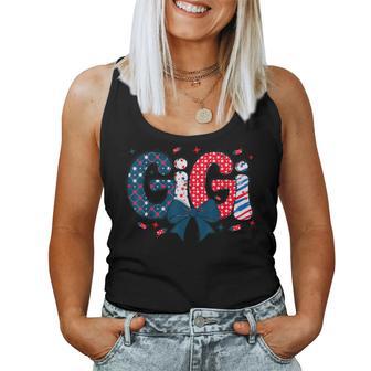 4Th July Gigi Coquette Red White And Blue Independence Day Women Tank Top - Thegiftio UK
