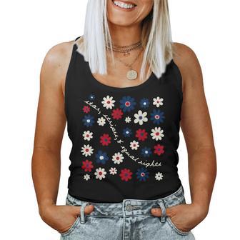 4Th Of July Liberal Stars Stripes And Equal Rights Flower Women Tank Top - Thegiftio UK