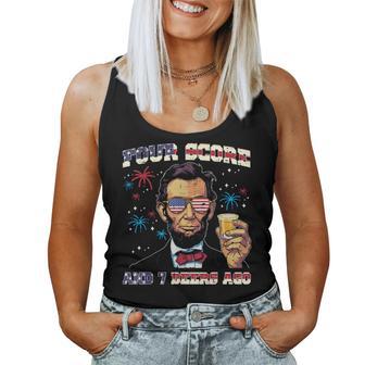 4Th Of July Lincoln 4 Score Ago Patriot Dad Women Women Tank Top | Seseable UK