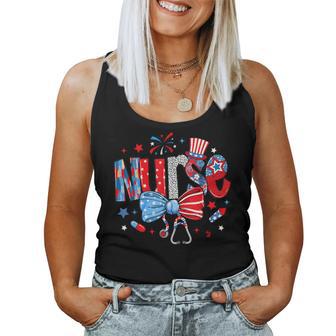 4Th Of July Nurse American Flag Fourth Of July Nurse Women Tank Top | Seseable UK