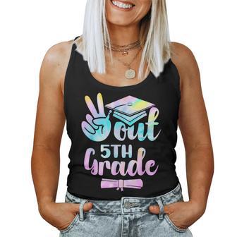 5Th Grade Graduation Peace Out 5Th Grade Tie Dye Kids Women Tank Top - Thegiftio UK
