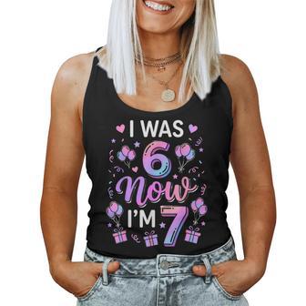 7Th Birthday Boys Girls I Was 6 Now I'm 7 Birthday Women Tank Top - Thegiftio