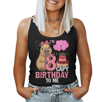 8 Years Capy To Me Girls 8Th Birthday Capybara Women Tank Top - Thegiftio UK