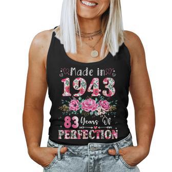 83 Year Old Made In 1943 Floral 83Th Birthday Women Women Tank Top - Thegiftio UK