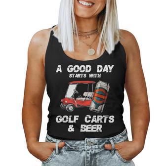 A Good Daytarts With Golf Carts And Beer 面白いゴルフ レディースタンクトップ - Kawaiitshirt