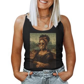 Afro Black Woman Mona Lisa Meme African Kids Women Tank Top - Monsterry
