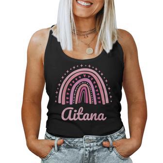 Aitana Nombre Personalizado Divertido Rosa Arco Iris Aitana Camiseta sin mangas para mujer - Regaloses