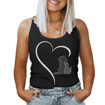 Amante De Las Mascotas Con Corazón De Perros Y Gatos Cuello Camiseta sin mangas para mujer - Regaloses