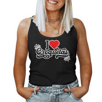 Amantes De Las Croquetas I Love Croquetas Cuello Camiseta sin mangas para mujer - Regaloses
